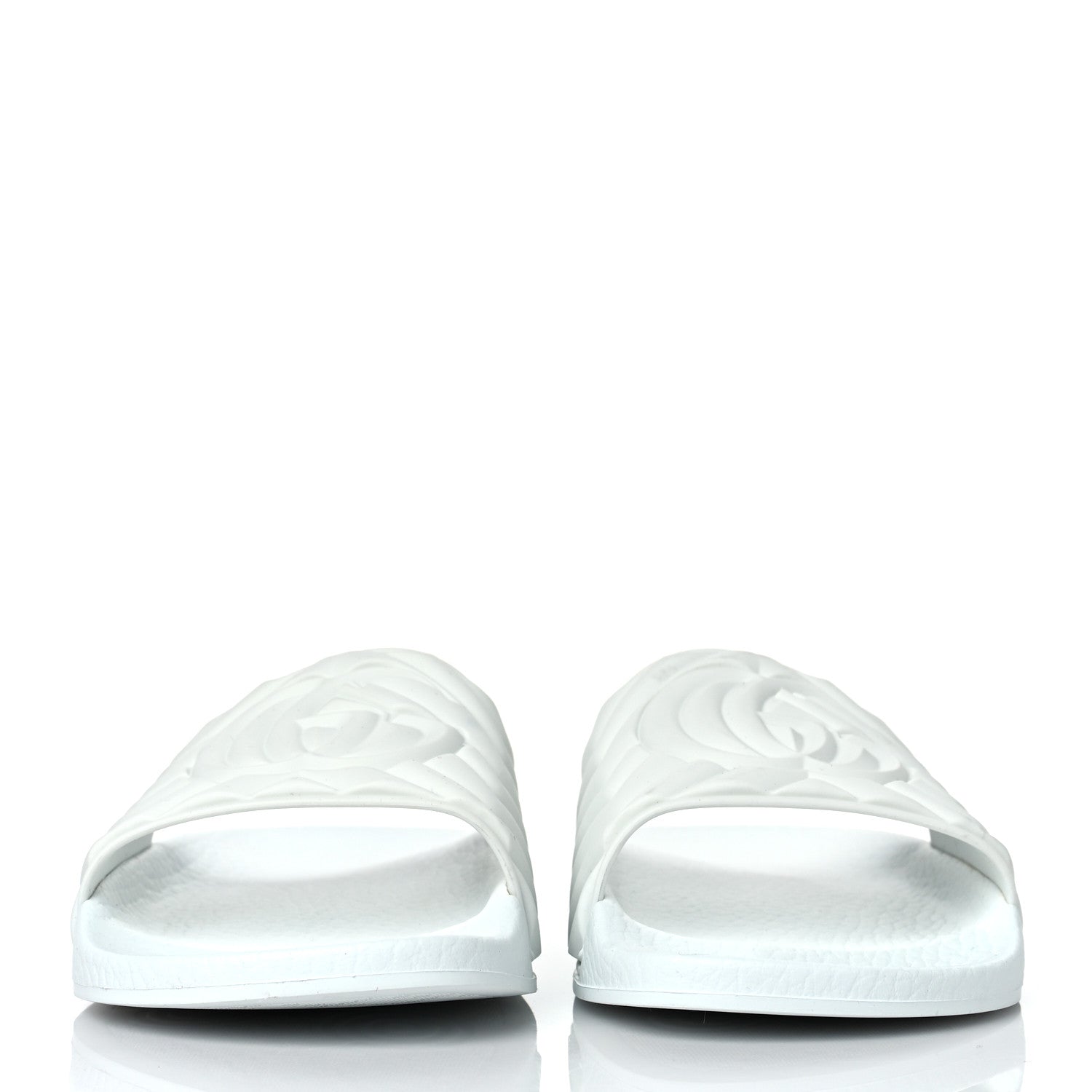 Gucci Rubber Matelasse Womens Slide Sandals 35 Great White 2 of 8