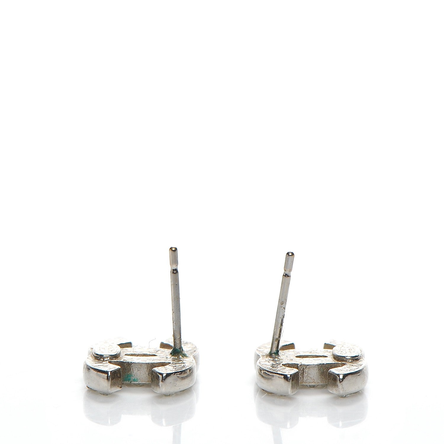 Chanel Crystal Timeless CC Earrings Silver 3 of 4