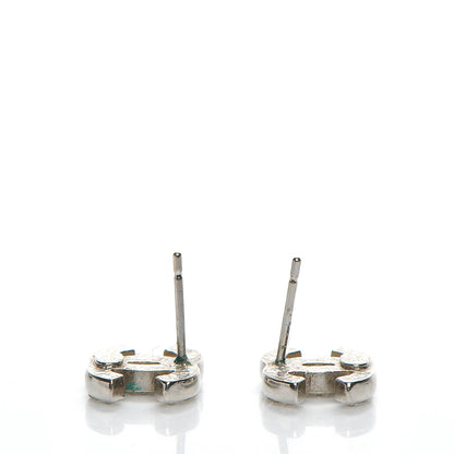 Chanel Crystal Timeless CC Earrings Silver 3 of 4