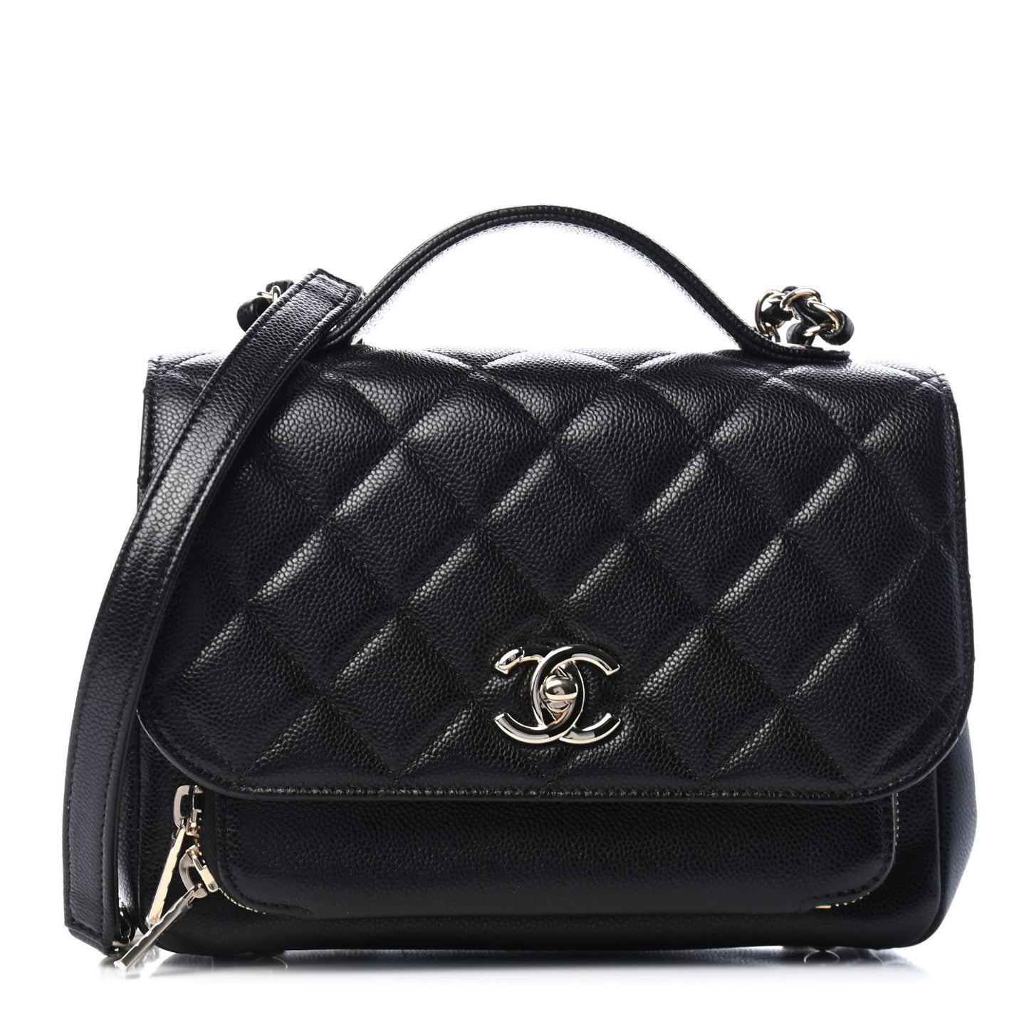 Caviar Quilted Medium Business Affinity Flap Black