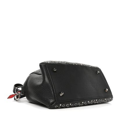 Christian Louboutin Calfskin Eyelet Small Panettone Bowling Bag Black 4 of 8