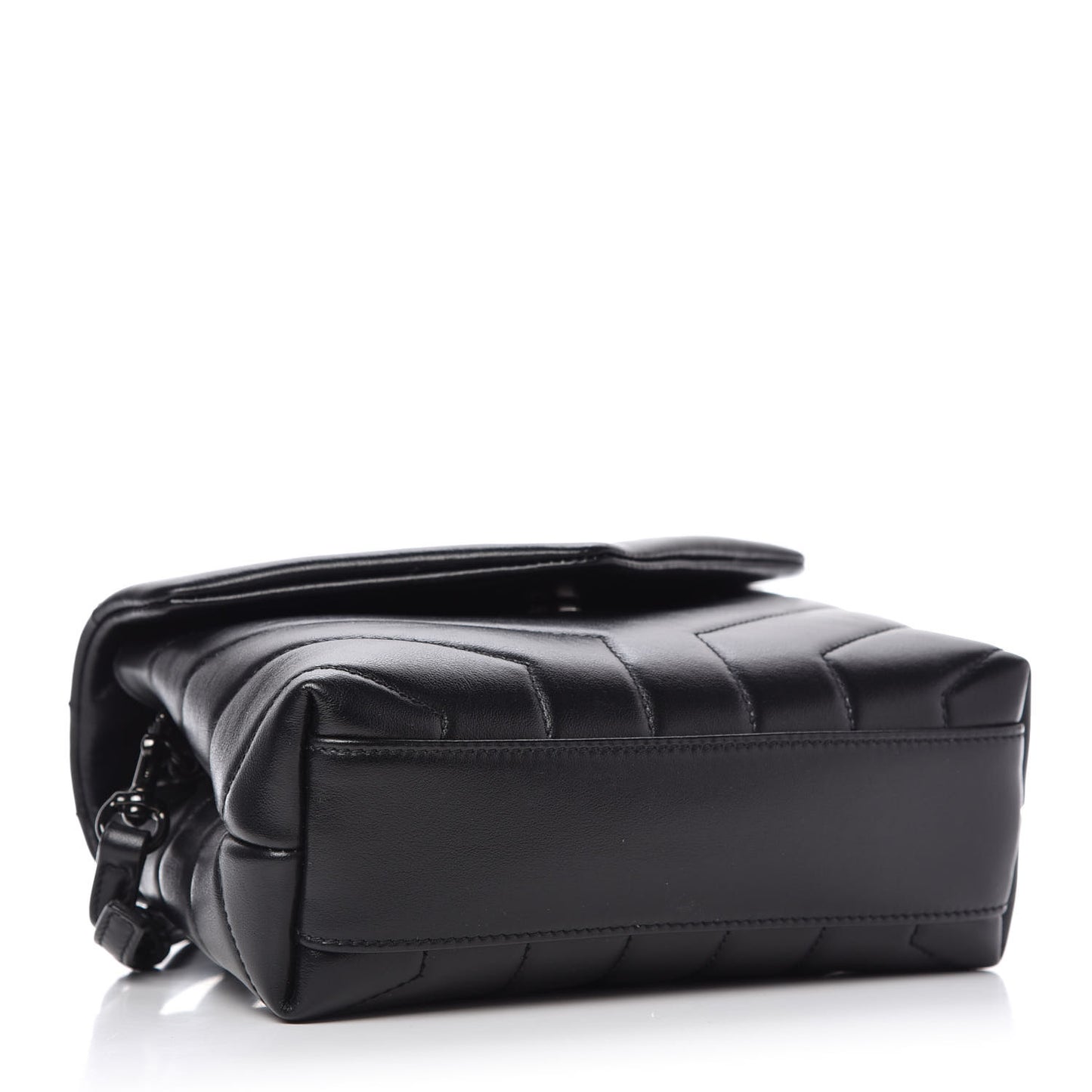 Calfskin Y Quilted Monogram Toy Loulou Crossbody Bag Black