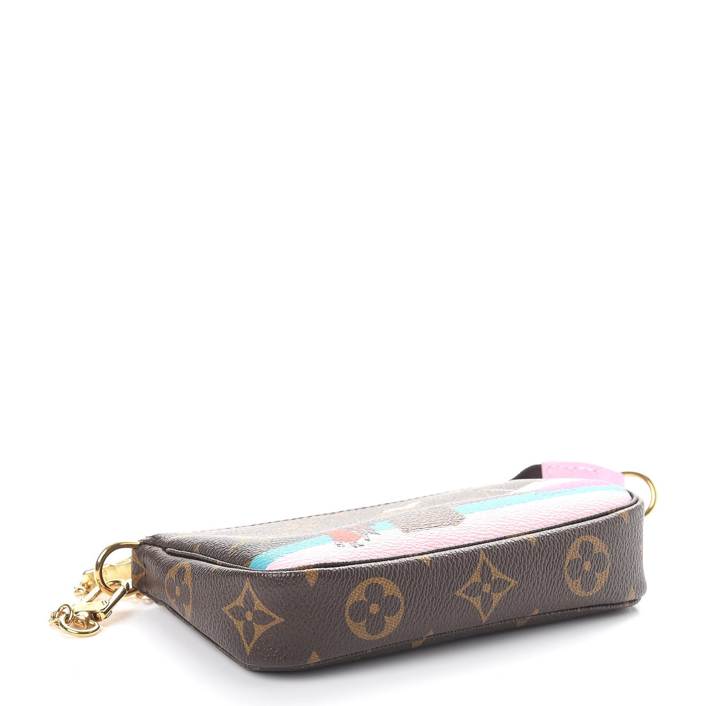 Monogram 2016 Christmas Animation Mini Pochette Accessories Rose Ballerine