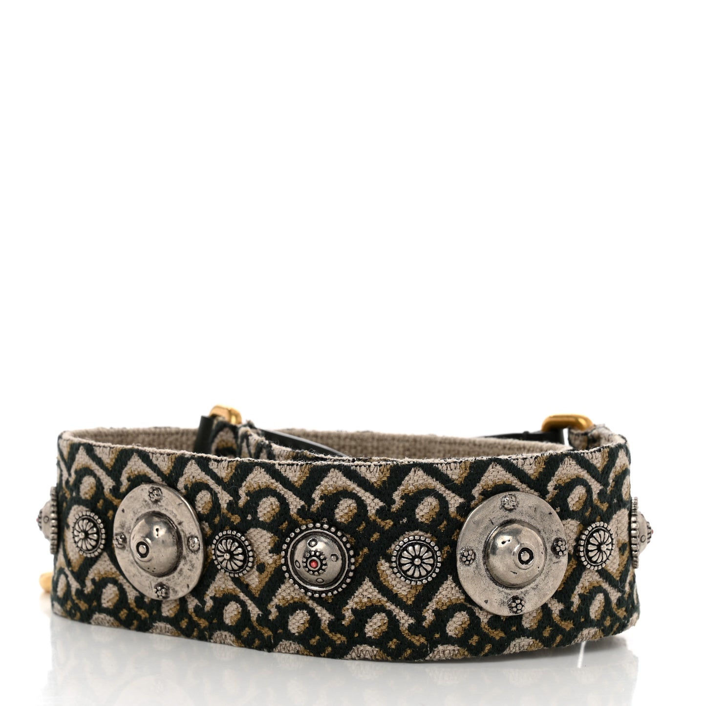 Oblique Studded Shoulder Strap Green Multicolor