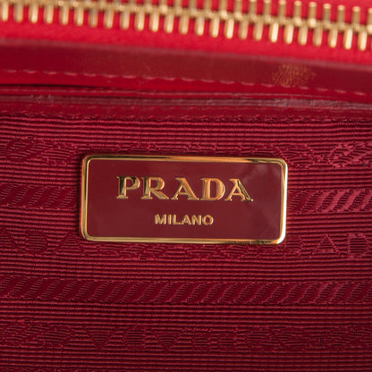 Prada Saffiano Vernice Small Galleria Double Zip Tote Rosso 6 of 7