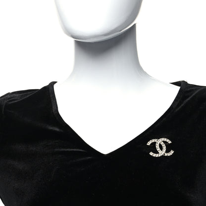 Chanel Crystal CC Brooch Light Gold 2 of 4