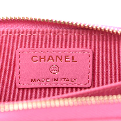 Chanel Caviar Quilted Zip Coin Purse Pink 6 of 8