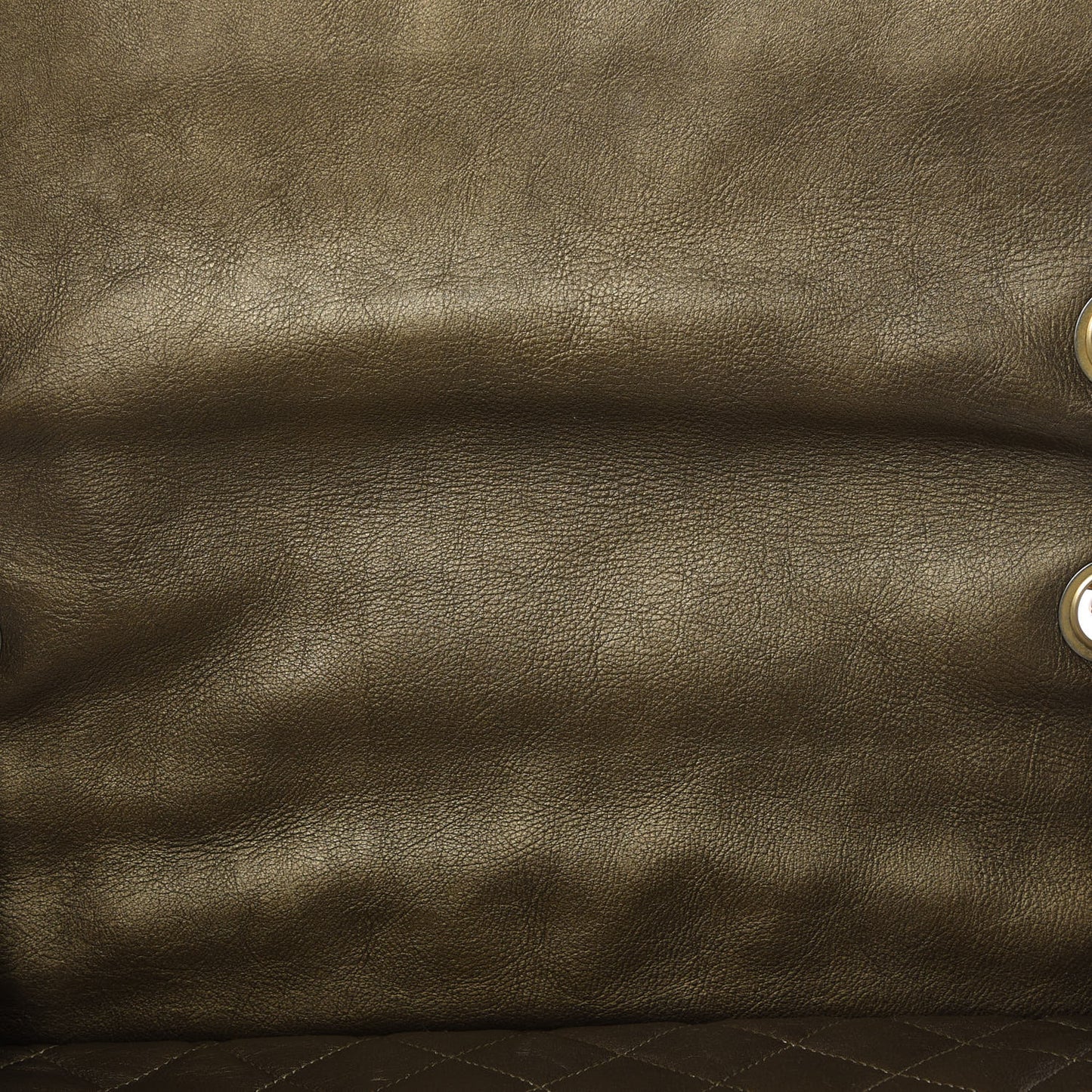 Metallic Calfskin Quilted Large Istanbul Flap Gold