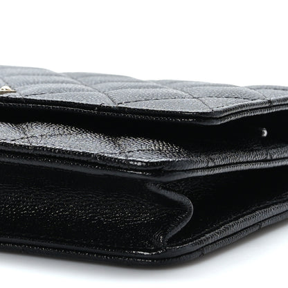 Chanel Caviar Quilted Golden Class Wallet On Chain WOC Black 10 of 10
