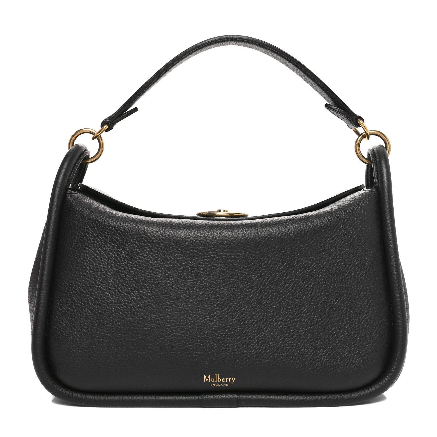 Mulberry Small Classic Grain Calfskin Small Leighton Black 1 of 9