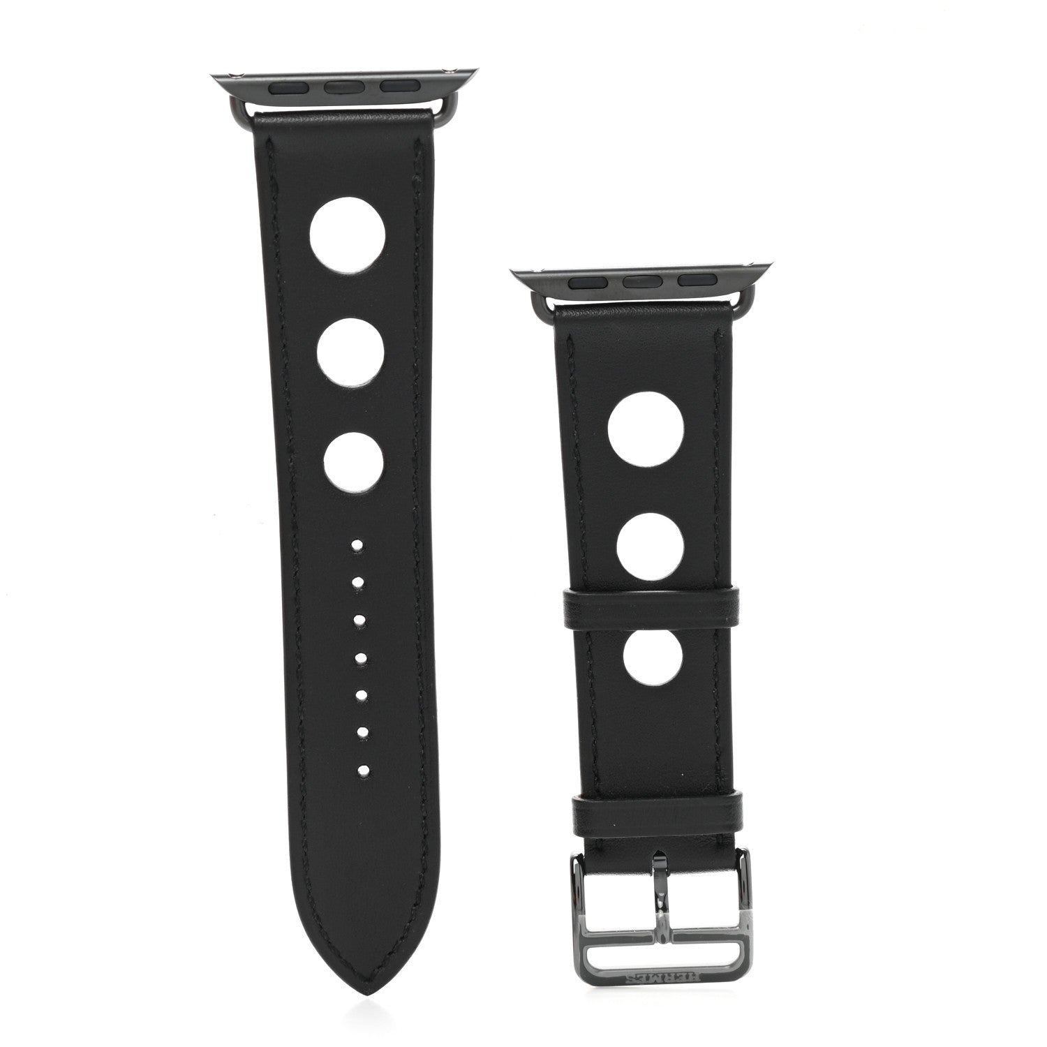 Hermes Gala Calfskin 44mm Rallye Apple Watch Single Tour Band Black 1 of 6