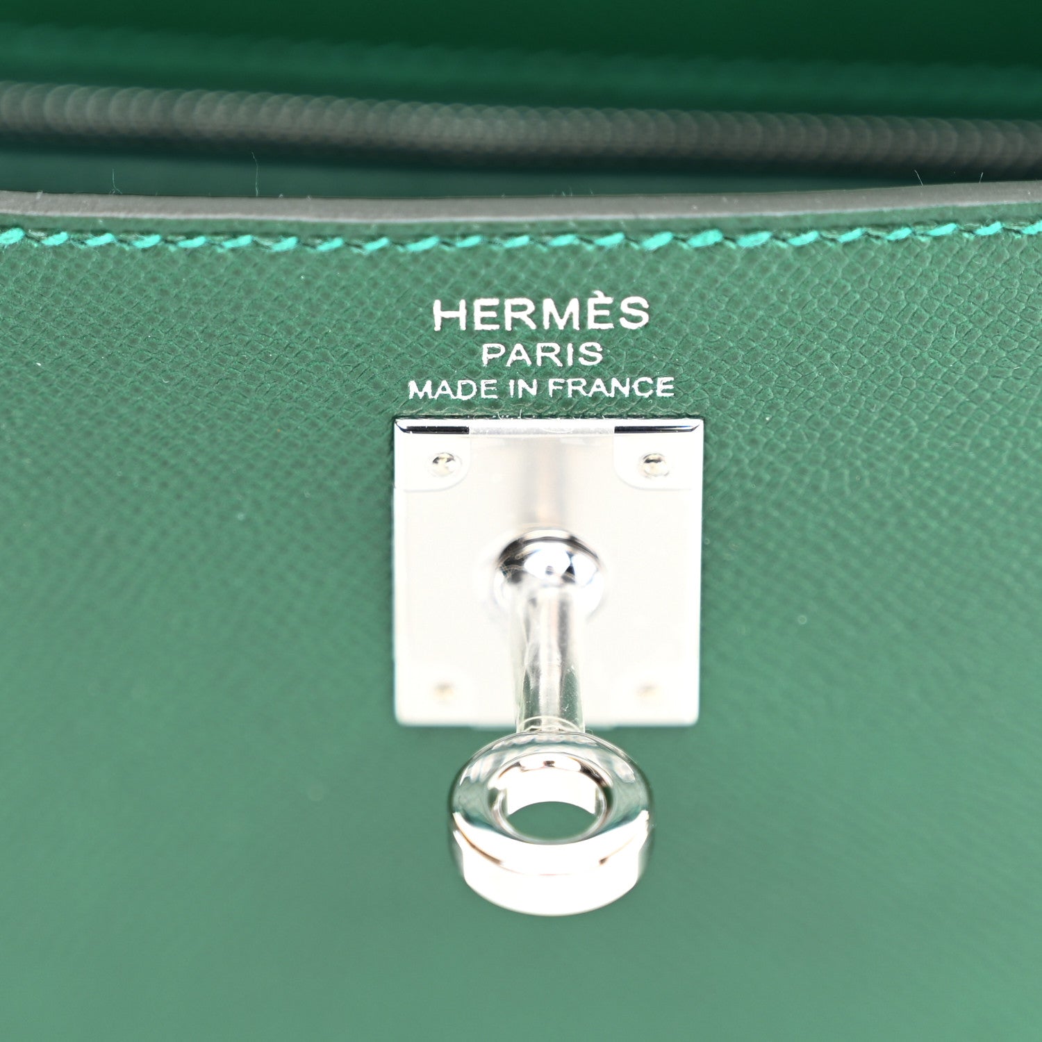 Hermes Madame Calfskin Kelly Sellier 25 Vert Moyen 6 of 12