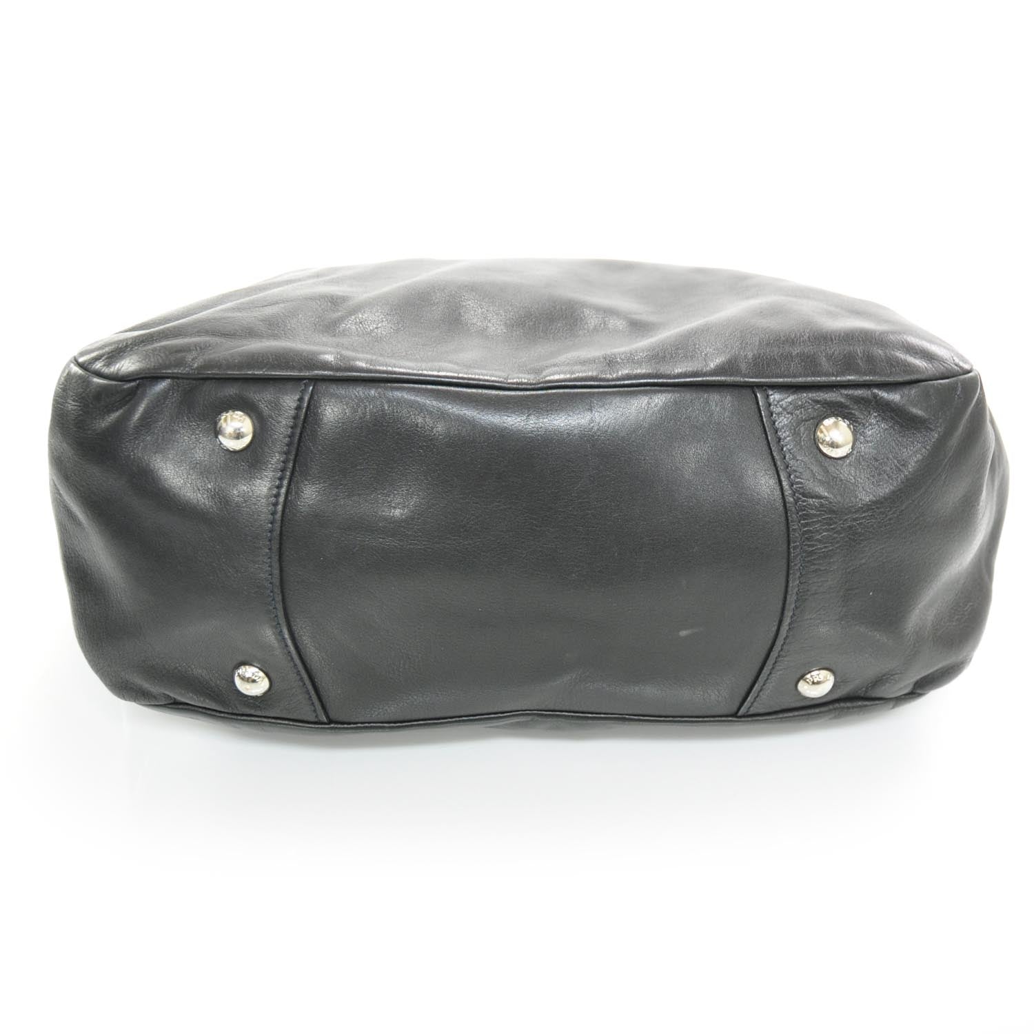 Prada Calfskin Leather Hobo Bag Nero Black 4 of 10