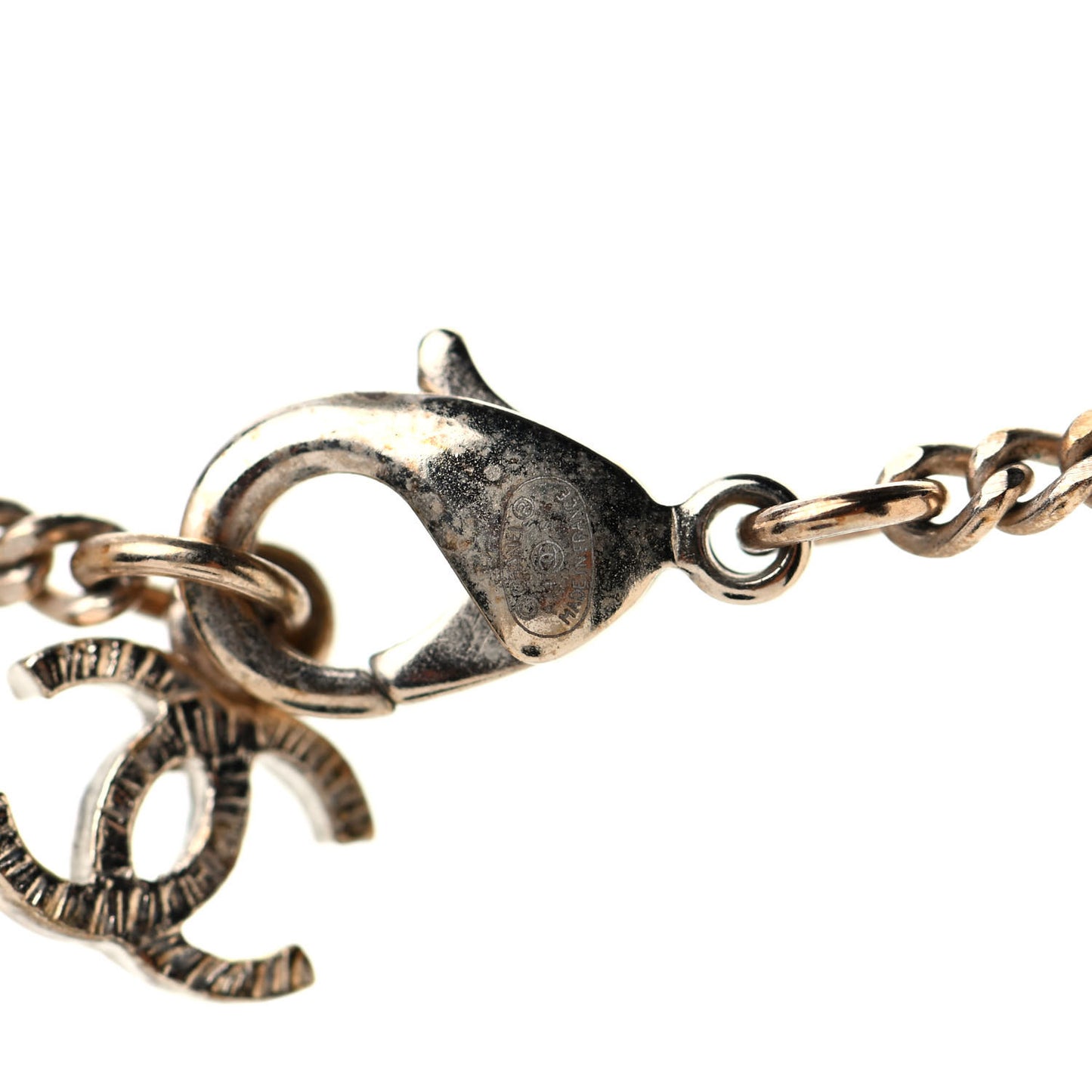 Pearl CC Pendant Necklace Gold