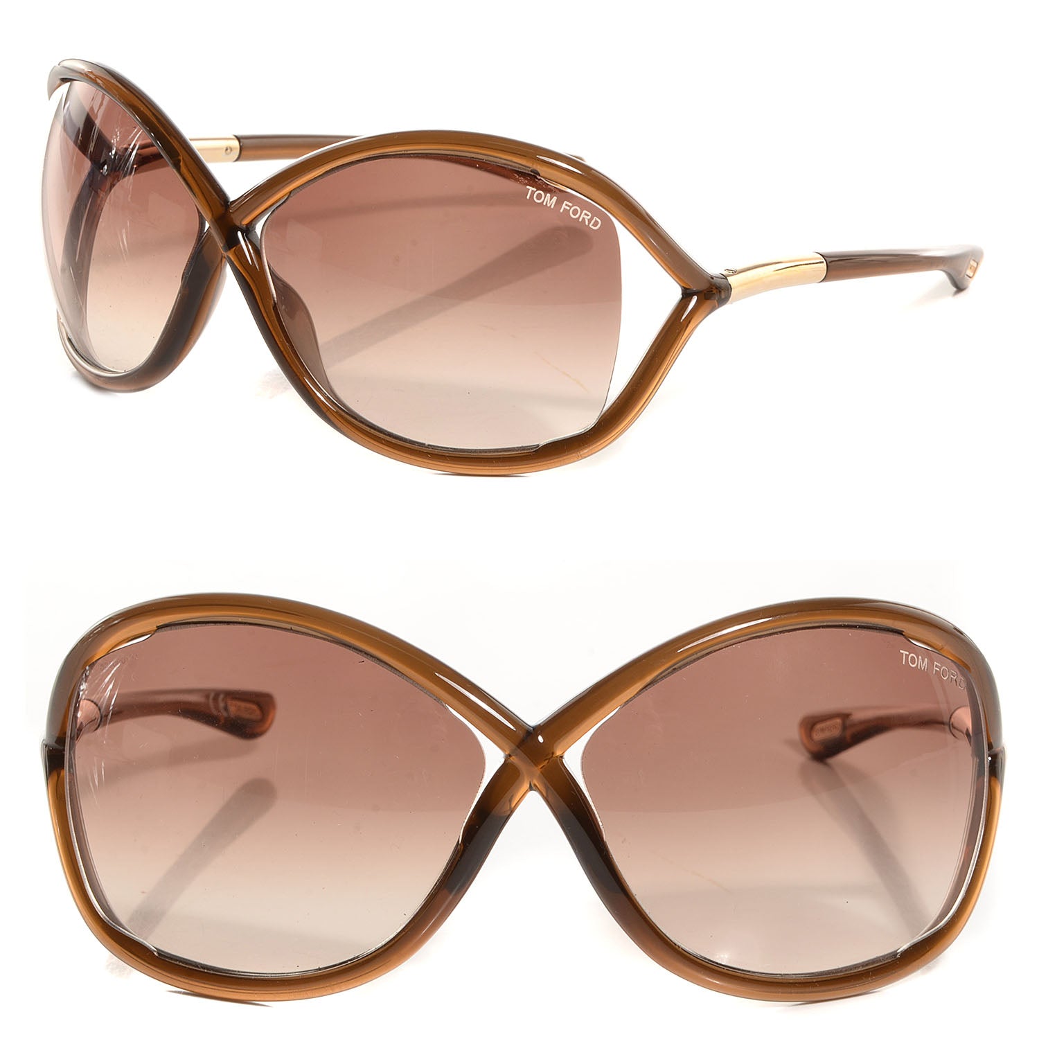 Tom Ford Whitney Oversized Soft Round Sunglasses Dark Brown 1 of 4