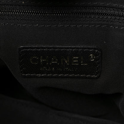 Chanel Calfskin Stitched Large Chevron Chic Shopping Bag Black 6 of 9