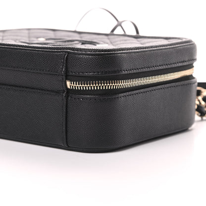 Chanel Caviar Quilted Medium CC Filigree Vanity Case Black 10 of 11