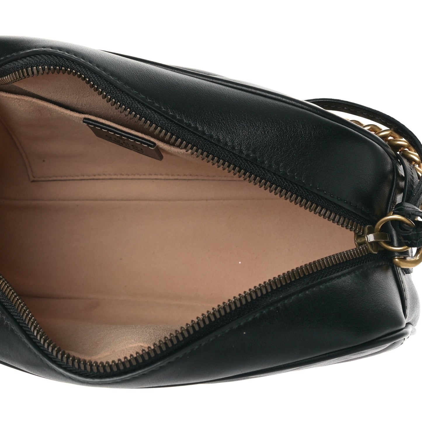 Calfskin Matelasse Small GG Marmont Chain Shoulder Bag Black