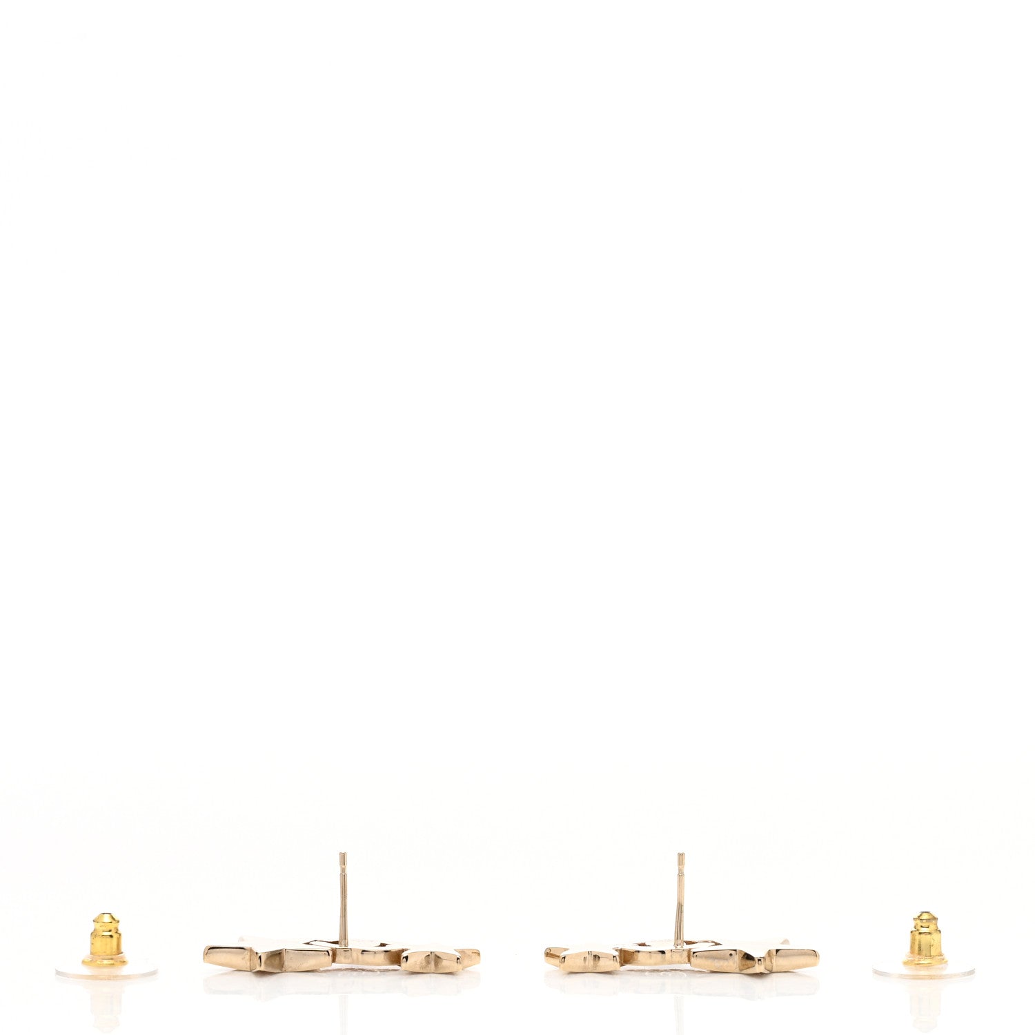 Chanel Crystal Star CC Earrings Gold 3 of 4