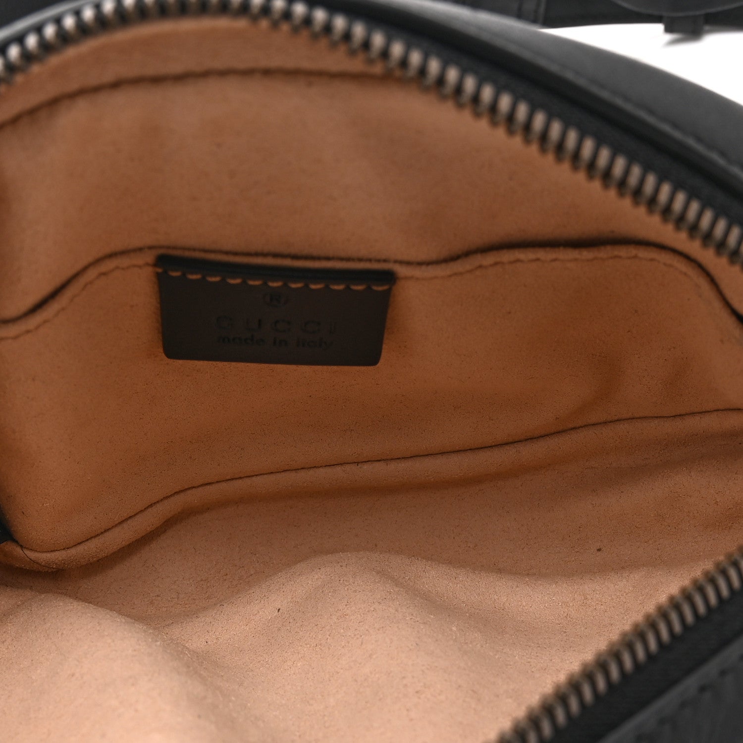 Gucci Calfskin Matelasse GG Marmont Belt Bag 85 34 Black 5 of 12