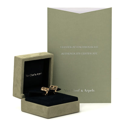 Van Cleef & Arpels 18K Yellow Gold Guilloche Vintage Alhambra Earrings 5 of 5