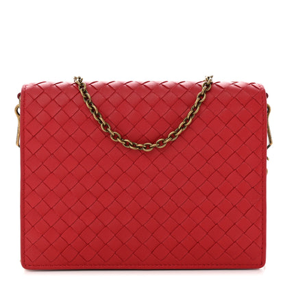 Bottega Veneta Nappa Intrecciato Chain Wallet China Red 1 of 11