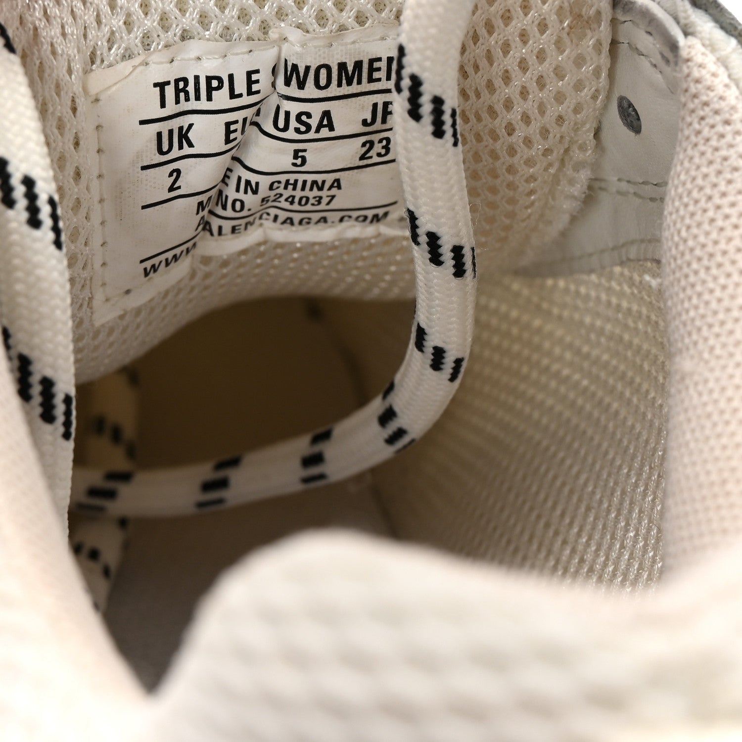 Balenciaga Fabric Mesh Womens Triple S Sneakers 35 Grey Red White 9 of 9