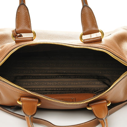 Prada Vitello Daino Shopping Satchel Brandy 5 of 7