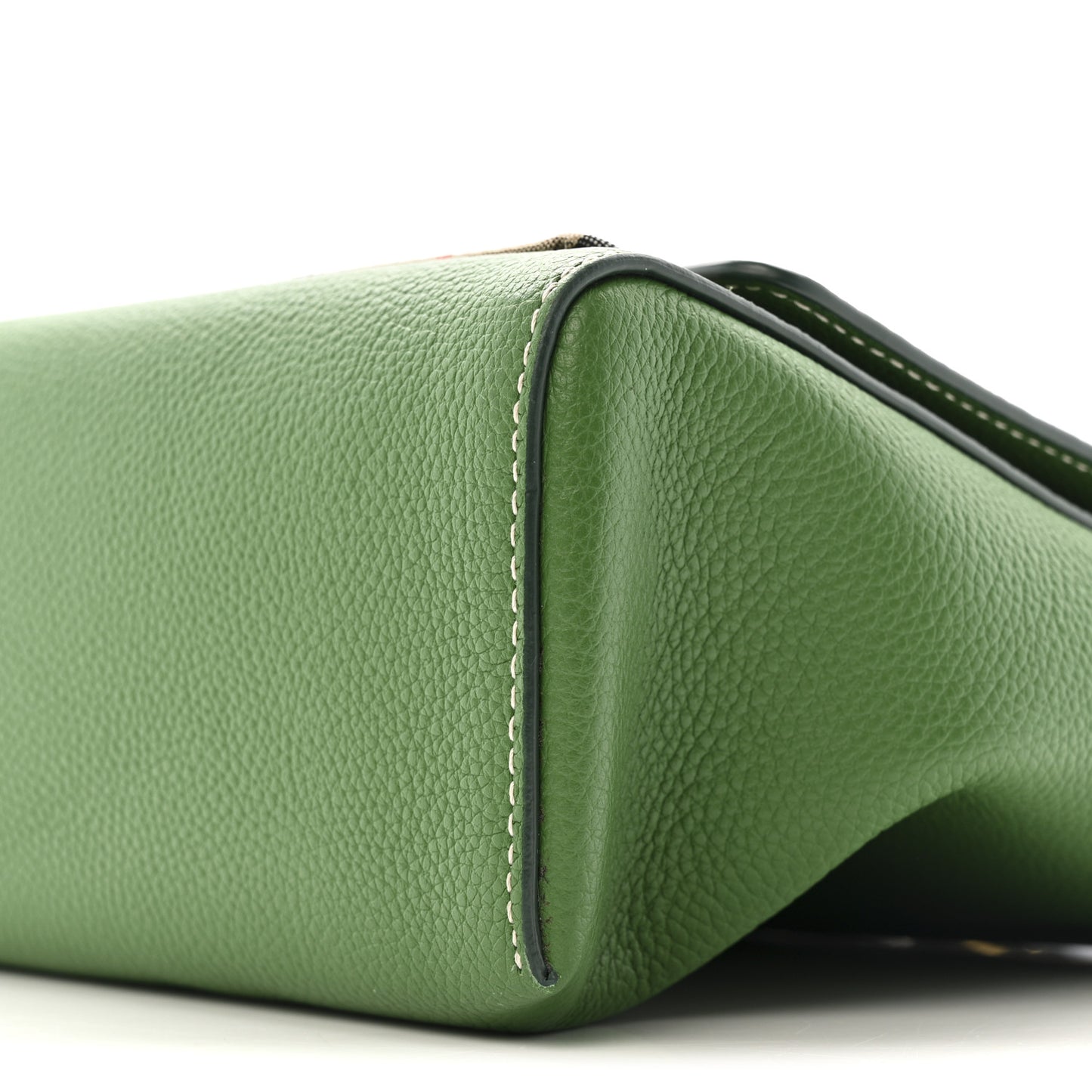Grainy Calfskin Vintage Check Note Crossbody Bag Ivy Green