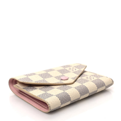 Louis Vuitton Damier Azur Victorine Wallet Rose Ballerine 3 of 6