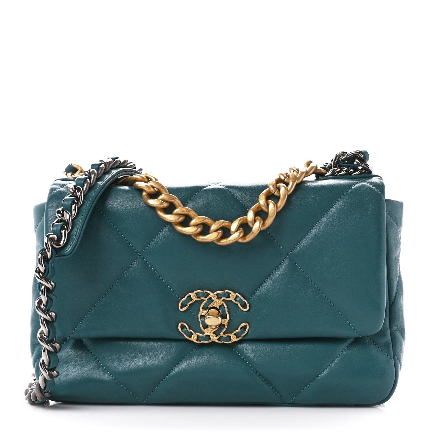 Chanel Lambskin Quilted Medium Chanel 19 Flap Green 1 of 11