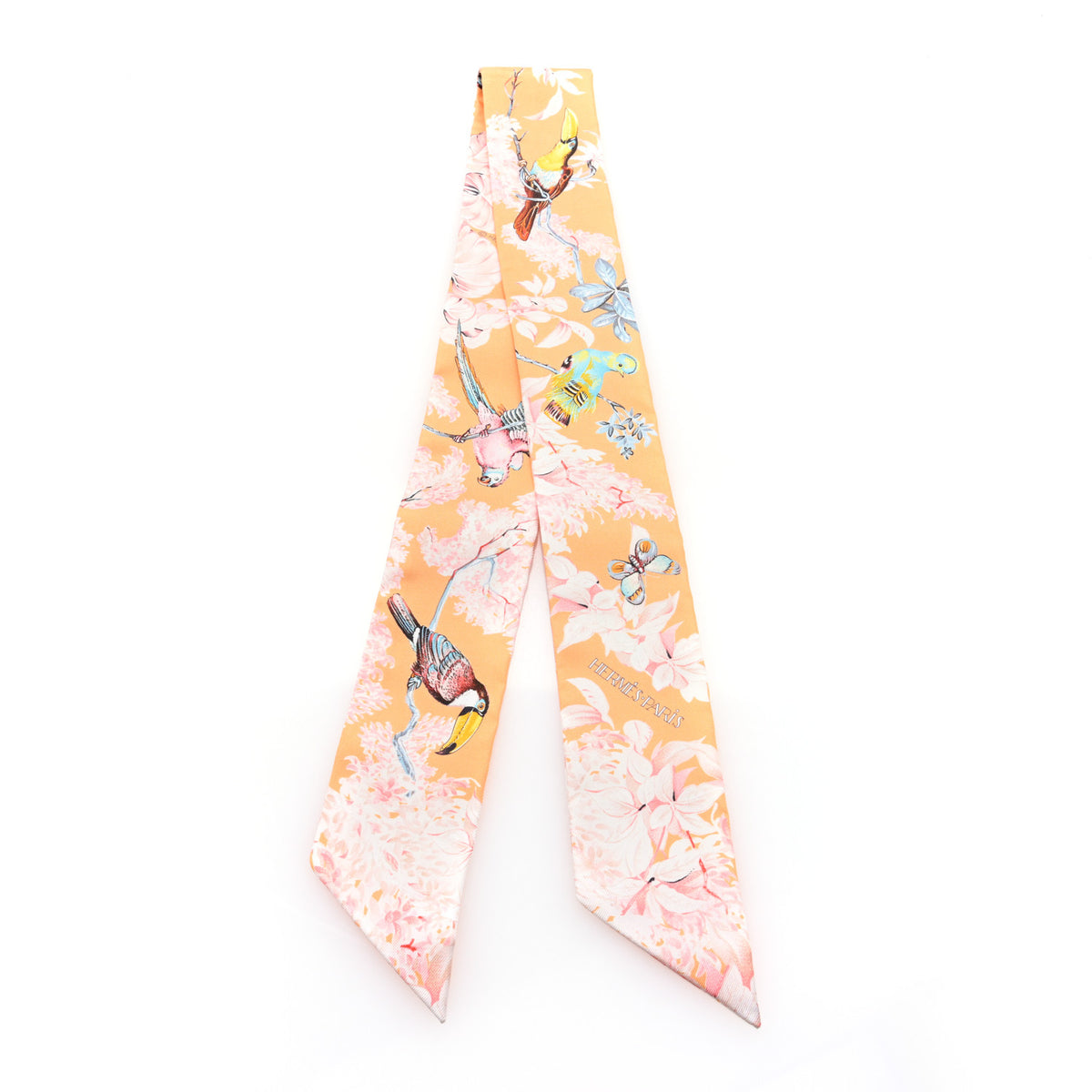 Hermes Silk Equateur Twilly Abricot Creme Multicolor 2 of 3