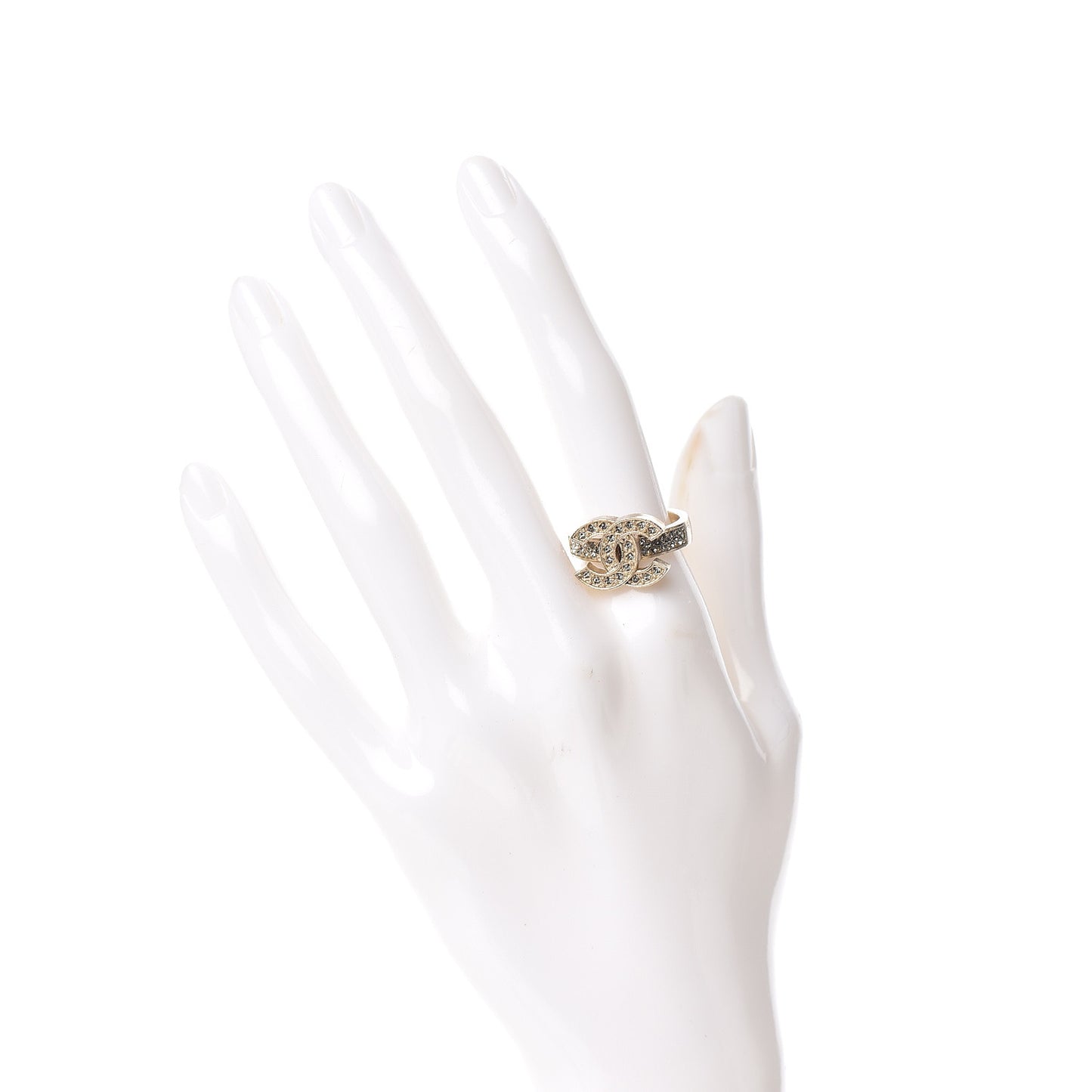 Crystal CC Ring 7 Light Gold