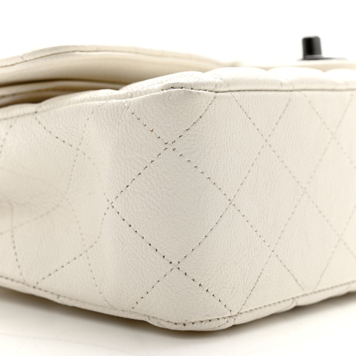 Chanel Crumpled Calfskin Quilted Medium Double Flap White 9 of 14