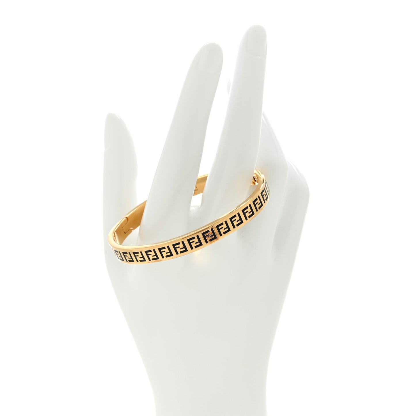 Brass Enamel FF Bracelet M Gold Black