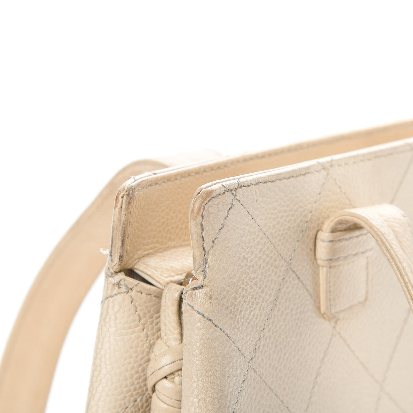 Caviar Stitched Tote Beige