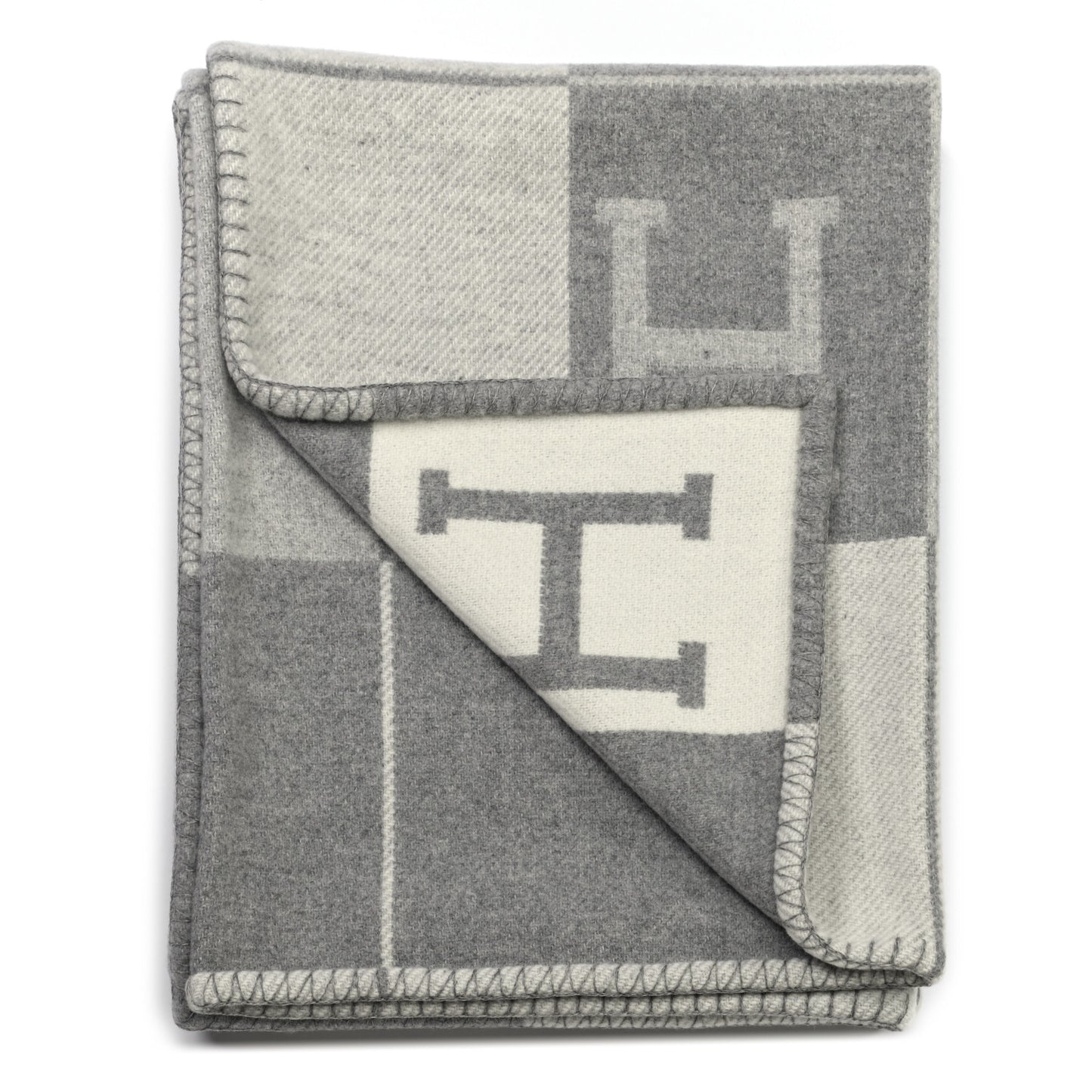 Wool Cashmere Avalon III Blanket Ecru Gris Clair
