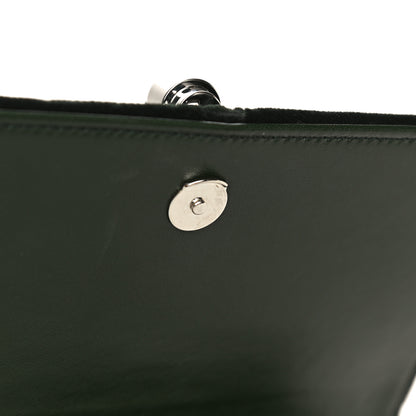 Saint Laurent Velvet Crystal Monogram Tassel Chain Wallet Green 12 of 13