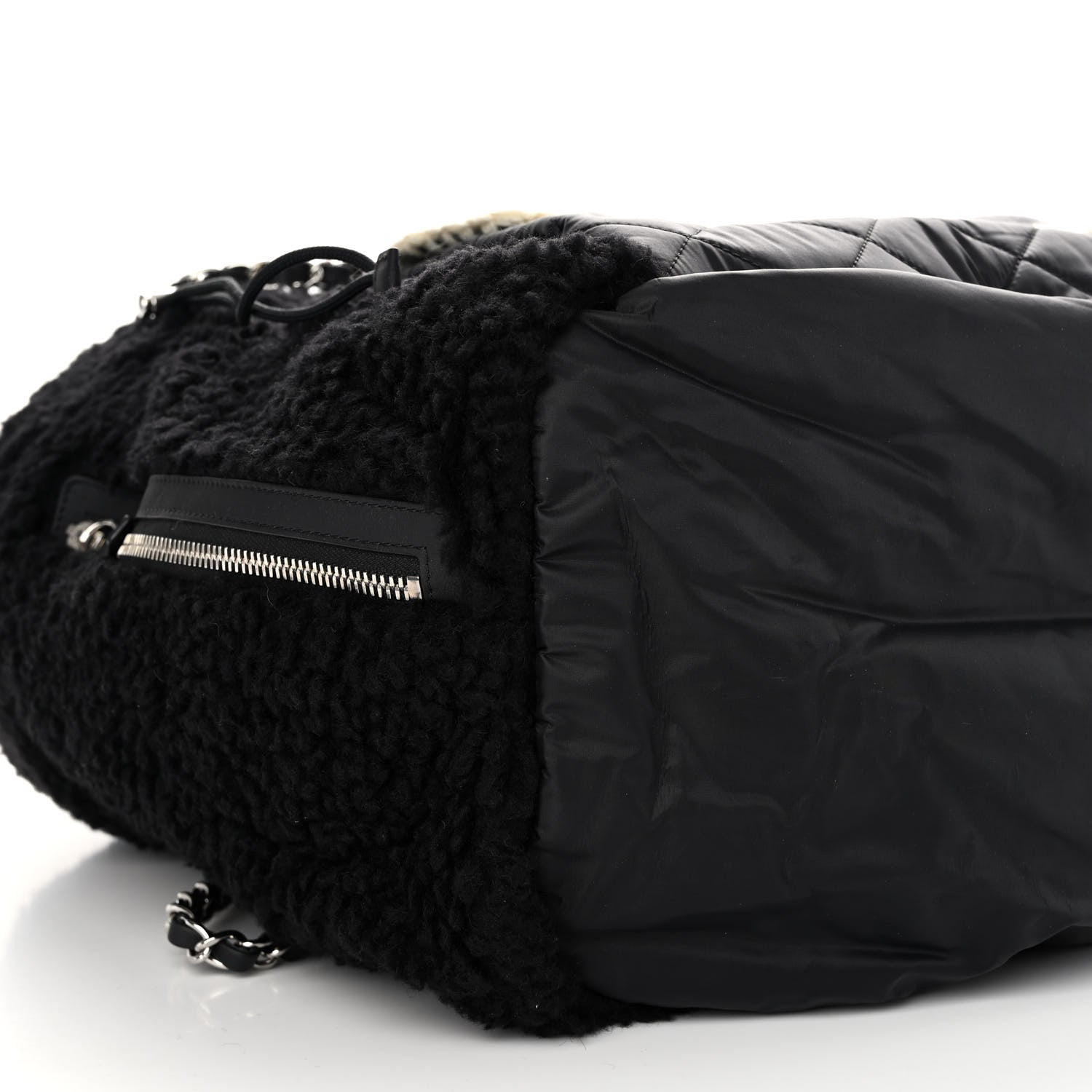 Chanel Wool Nylon Quilted Coco Neige Tote Black 8 of 9
