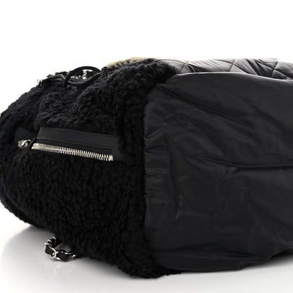 Chanel Wool Nylon Quilted Coco Neige Tote Black 8 of 9