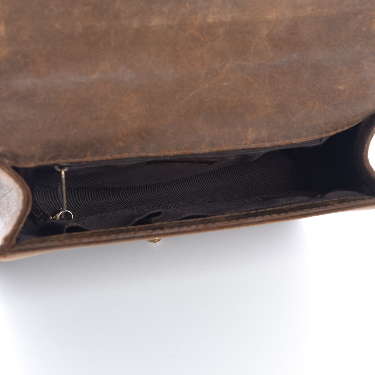 Nubuck Quilted Large Boy Flap Brown