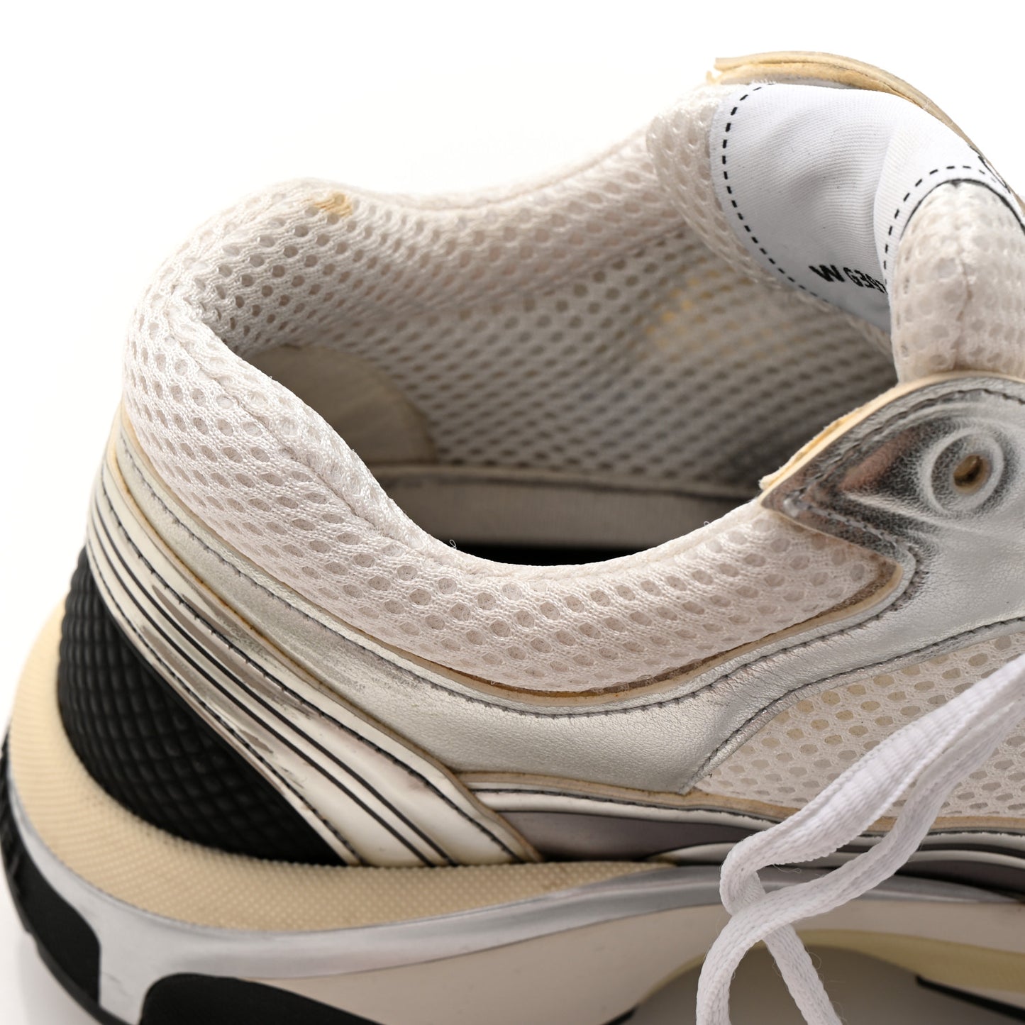 Fabric Laminated Calfskin Stretch CC Sneakers 37 White Silver