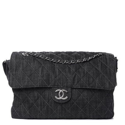 Chanel Denim Quilted Stretch Spirit Messenger Bag 1 of 14