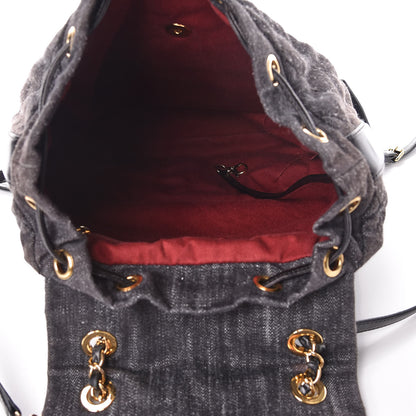 Chanel Denim Calfskin Quilted Backpack Dark Grey Black 7 of 10