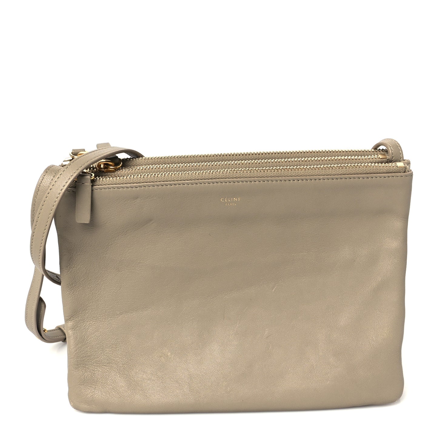 Lambskin Large Trio Crossbody Bag Beige