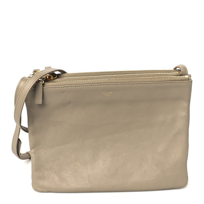 Celine Lambskin Large Trio Crossbody Bag Beige 1 of 12