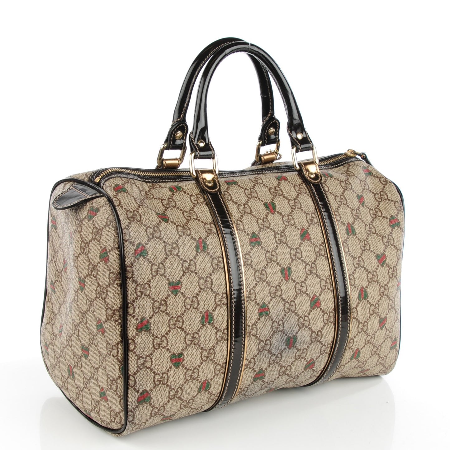 GG Plus Monogram Hearts Medium Joy Boston Dark Brown