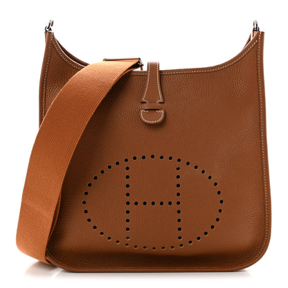 Hermes Taurillon Clemence Evelyne III PM Gold 1 of 11