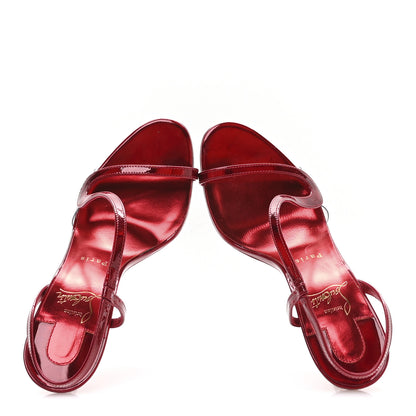 Christian Louboutin Metallic Patent Rosalie 100 Sandals 38.5 Loubi 2 of 8