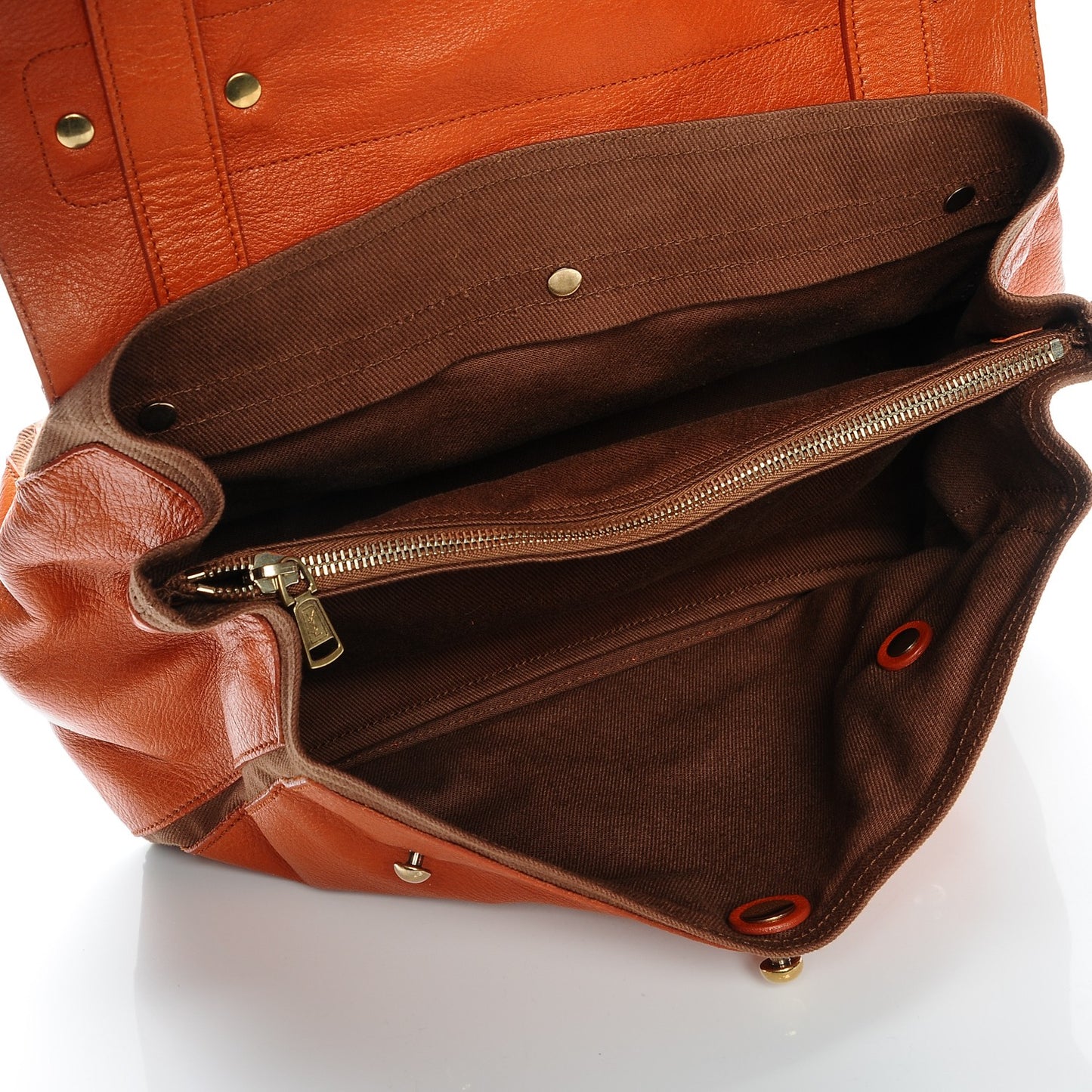 Calfskin Canvas Small Muse Two Orange